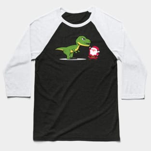 Funny santa dino t rex christmas gift idea Baseball T-Shirt